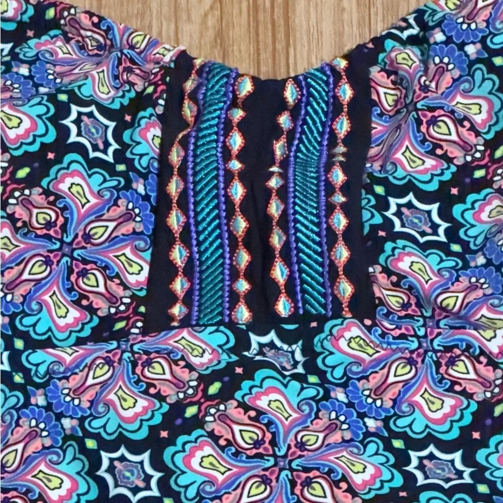 Nanette Lepore Black Multi Floral Halter One-Piece - Picture 3 of 6